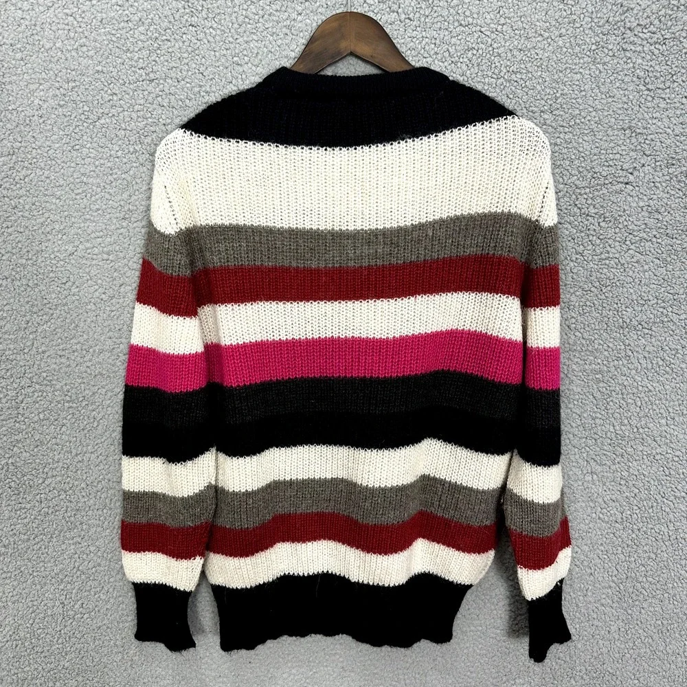 IRO Striped Mohair‎ Alpaca Blend Crewneck Sweater French Girl Womens Medium